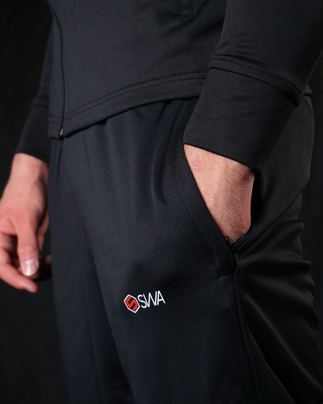 Bas de survĂȘtement polyester pour hommes - Noir