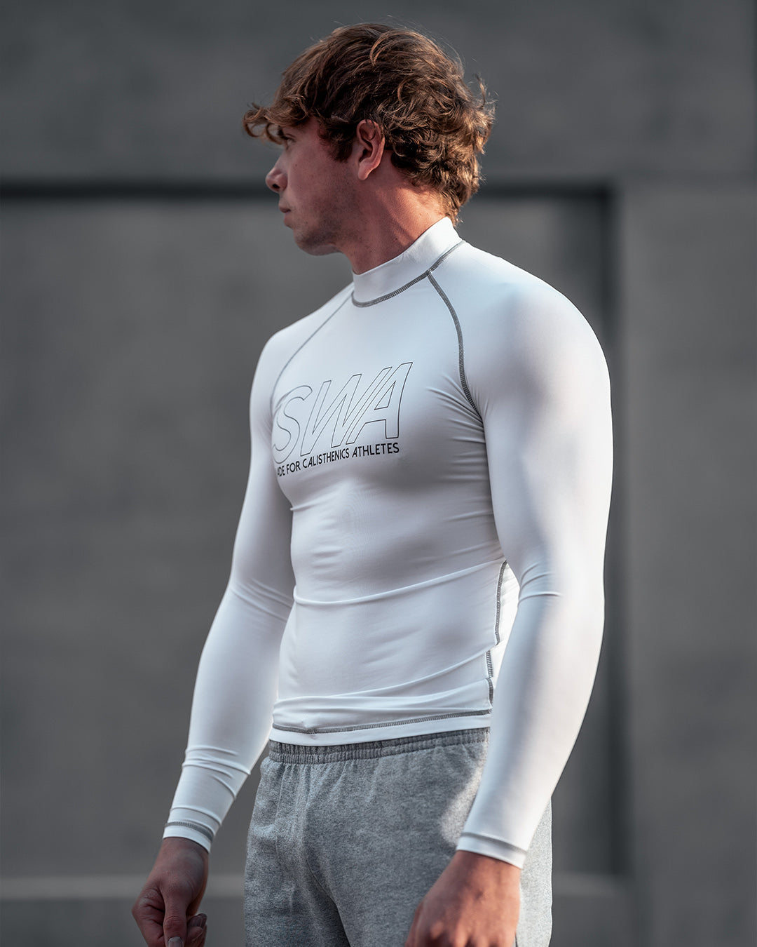 Men's Long Sleeve Compression Top - White